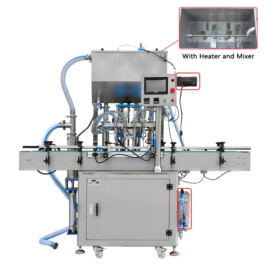 Hot product mixing and filling